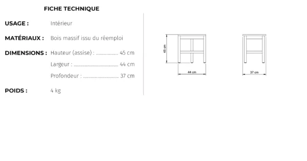 Tabouret OLDSCHOOL | MUD – Image 4