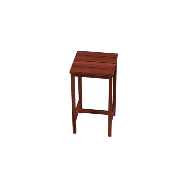 Ensemble Mange-debout et Tabouret Bois Rouge – Image 2